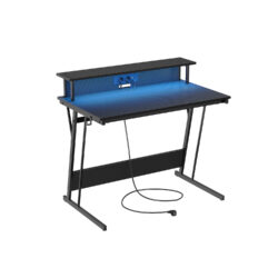 Rašomasis stalas su įkrovimo stotele 60x120x91cm., juodos spalvos