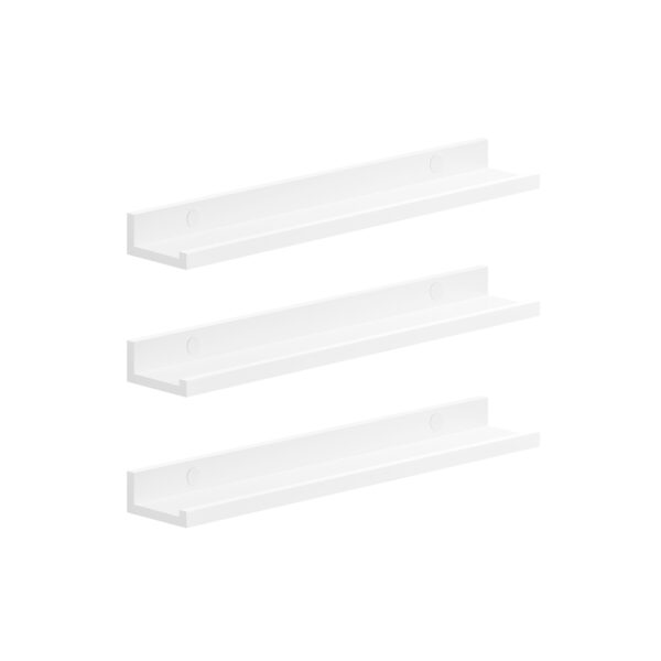 Rinkinys iš 3 sieninių lentynų 10x60x5cm., baltos spalvos