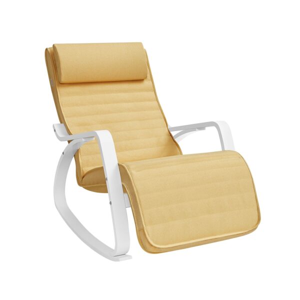 Supama kėdė 121,5x67x84cm., baltos/geltonos spalvos