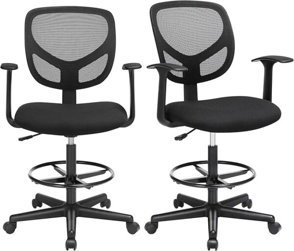 Rinkynis iš 2 biuro kėdžių 64x64x117cm., juodos spalvos