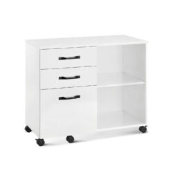 Biuro spinta 40x80x66cm., baltos/juodos spalvos