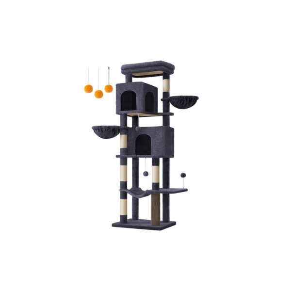 Kačių draskyklė 70x110x175cm., tamsiai pilkos/smėlio spalvos