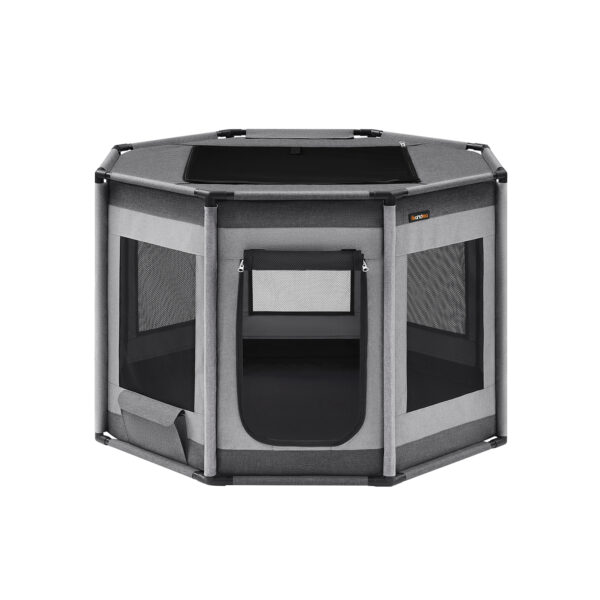 Maniežas šunims 112x112x76cm., pilkos/juodos spalvos