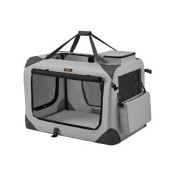 Šunų transportavimo krepšys 81x58x58cm., pilkos/juodos spalvos