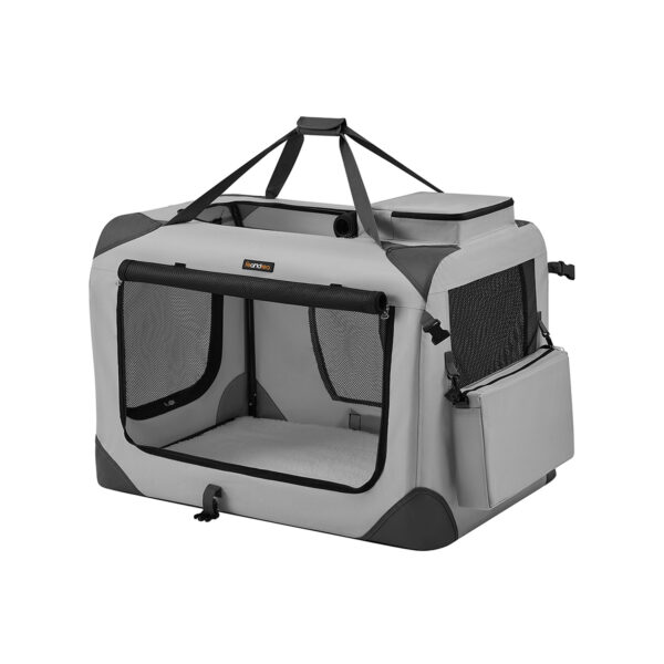 Šunų transportavimo krepšys 81x58x58cm., pilkos/juodos spalvos