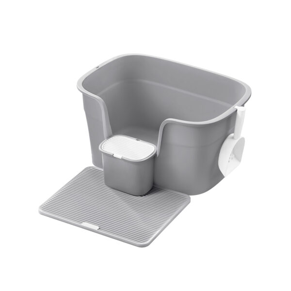 Kačių tualetas 64x76x33cm., pilkos/baltos spalvos