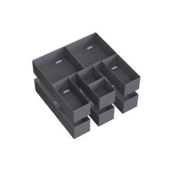 Rinkinys iš 12 drabužių laikymo dėžių, tamsiai pilkos spalvos