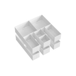 Rinkinys iš 12 drabužių laikymo dėžių, baltos spalvos