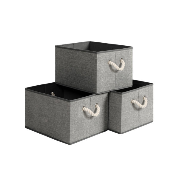 RFB013G01-1.jpg Rinkinys iš 3 daiktadėžių 40x30x25cm., pilkos/baltos spalvos