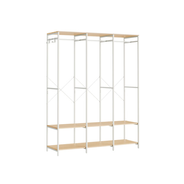 Atvira drabužių spinta 40x141x180cm., baltos/šviesiai rudos spalvos