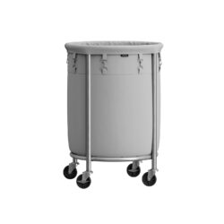 Skalbinių krepšelis ant ratukų 110L., pilkos/sidabrinės spalvos