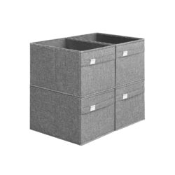 Rinkinys iš 4 dėžių 40x30x25cm., pilkos spalvos