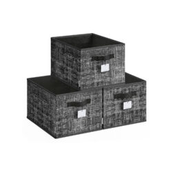 Rinkinys iš 3 dėžių 40x30x24cm., juodos spalvos