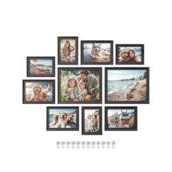 Rinkinys iš 10 nuotraukų rėmelių, juodos spalvos