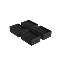 Rinkinys iš 4 drabužių laikymo organizatorių 42x30x17cm., juodos spalvos