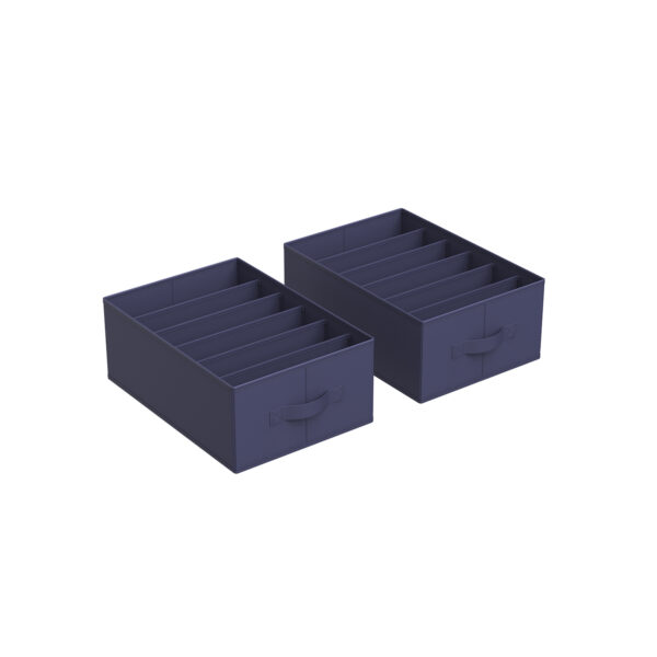 Rinkinys iš 2 drabužių laikymo organizatorių 42x30x17cm., tamsiai mėlynos spalvos