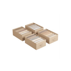 Rinkinys iš 4 drabužių laikymo organizatorių 42x30x17cm., smėlio spalvos