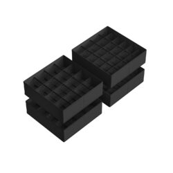 Rinkinys iš 4 drabužių laikymo organizatorių 30x30x10cm., juodos spalvos