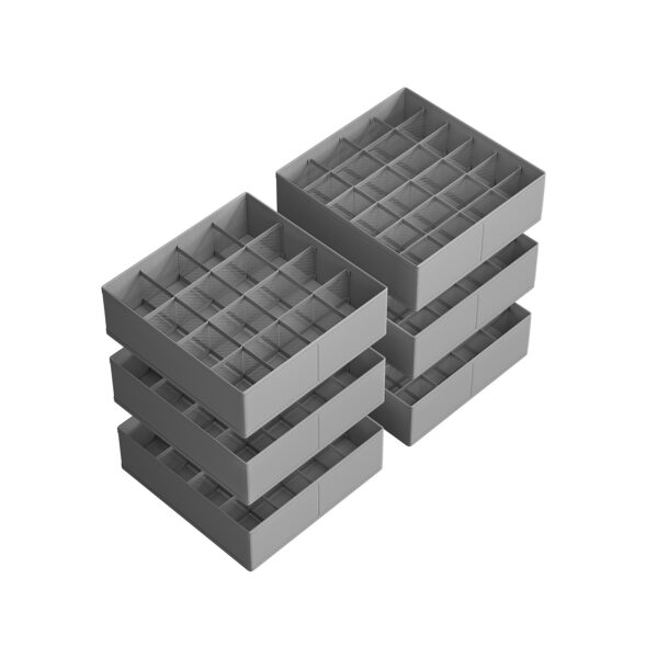 Rinkinys iš 6 drabužių laikymo organizatorių 30x30x10cm., pilkos spalvos