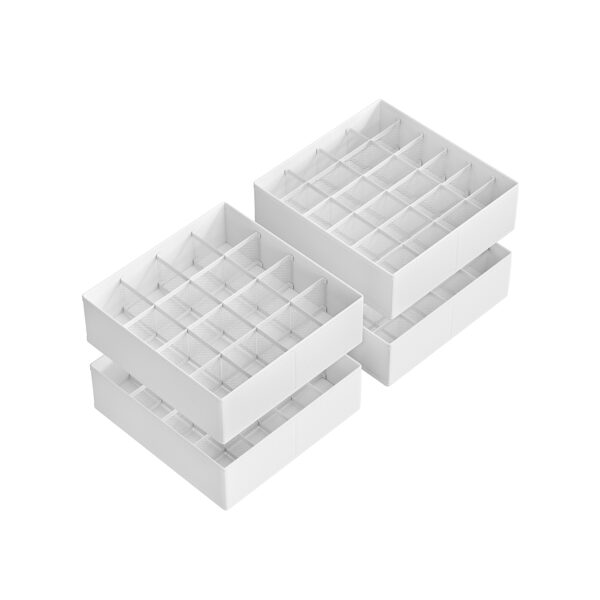 Rinkinys iš 4 drabužių laikymo organizatorių 30x30x10cm., baltos spalvos