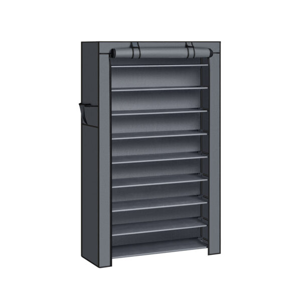 Batų lentyna 88x28x160cm., pilkos/juodos spalvos