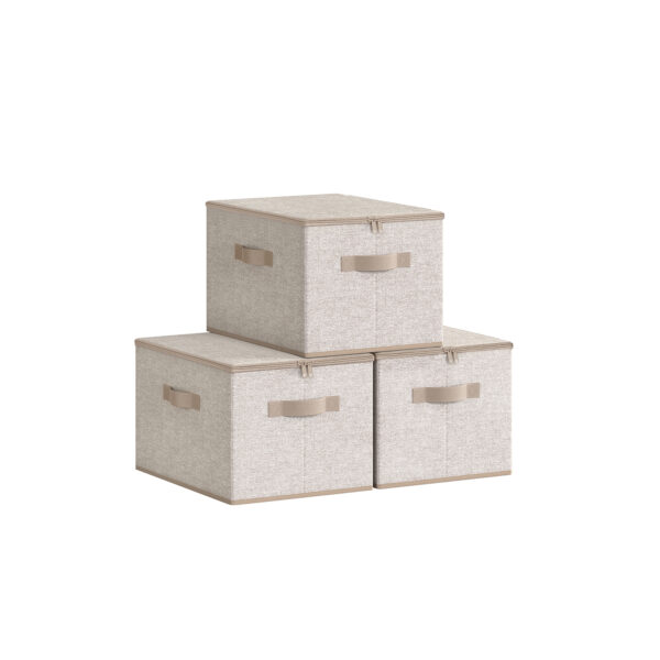 Rinkinys iš 3 dėžių 40x30x25cm., smėlio spalvos