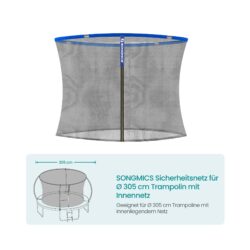 Apsauginis batuto tinklelas 305cm., juodos/mėlynos spalvos
