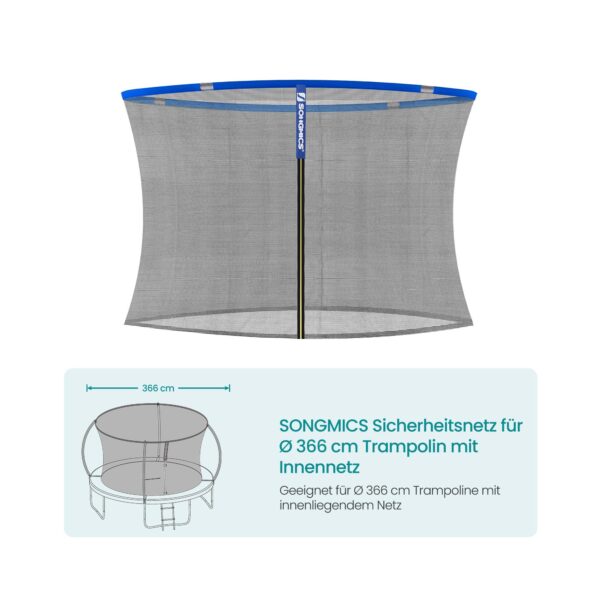 Apsauginis batuto tinklelas 366cm., juodos/mėlynos spalvos