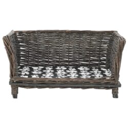 Krepšys šuniui su pagalv., pilkas, 50x33x30, natūralus gluosnis