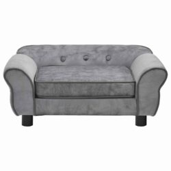 Lova šunims, pilkos spalvos, 72x45x30cm, pliušas