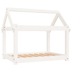 Lova šunims, balta, 81x60x70cm, pušies medienos masyvas