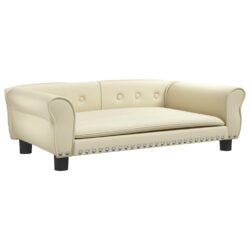 Lova šunims, kreminės spalvos, 95x55x30cm, dirbtinė oda