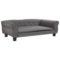 Lova šunims, pilkos spalvos, 95x55x30cm, dirbtinė oda