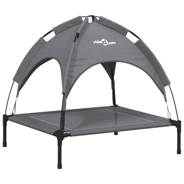 Lova šunims su skliautu, antracito, oksfordo audinys ir plienas