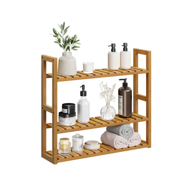 Vonios lentyna 15x60x54cm., šviesiai rudos spalvos