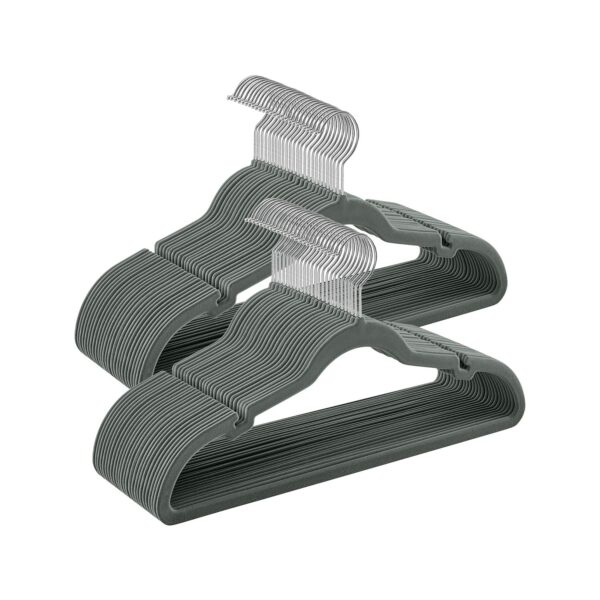 Rinkinys iš 50 drabužių pakabų, pilkos spalvos