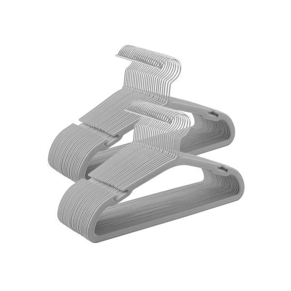 Rinkinys iš 50 drabužių pakabų, pilkos spalvos