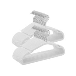 Rinkinys iš 50 drabužių pakabų, baltos spalvos