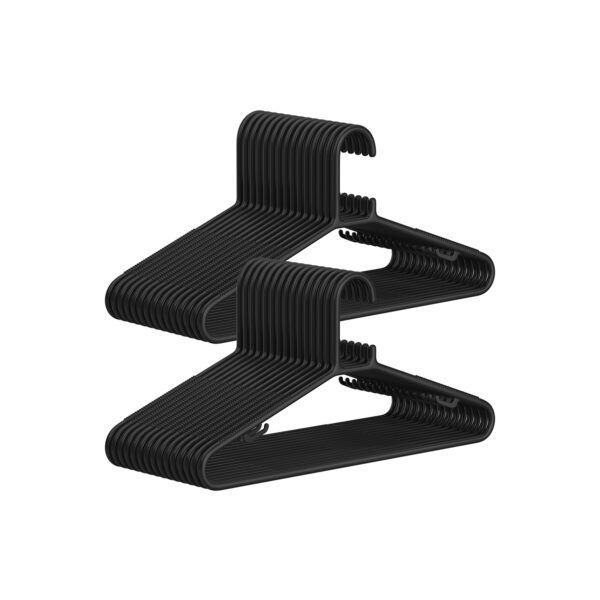 Rinkinys iš 30 drabužių pakabų, juodos spalvos