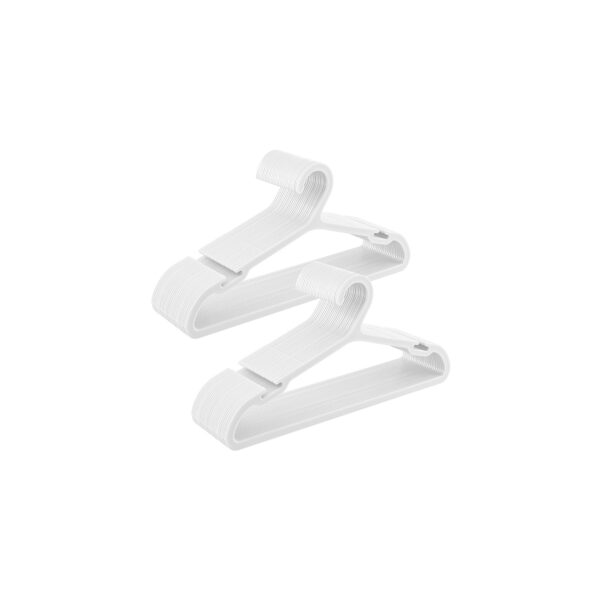 Rinkinys iš 50 drabužių pakabų, baltos spalvos