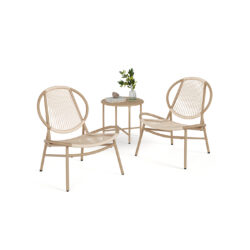 Lauko baldų komplektas, juodos spalvos