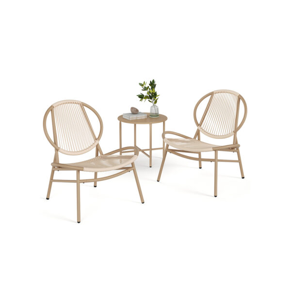 Lauko baldų komplektas, juodos spalvos