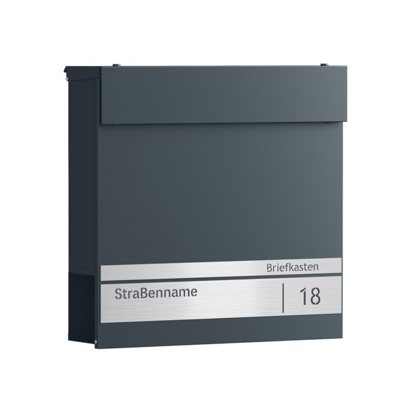 Pašto dėžutė 10,5x37x37cm., tamsiai pilkos/sidabrinės spalvos