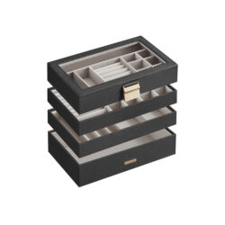 Papuošalų dėžutė 17x28x18,3cm., juodos/smėlio spalvos