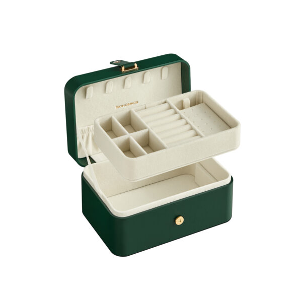 Laikrodžių dėžutė 11x16x8cm., tamsiai žalios/smėlio spalvos