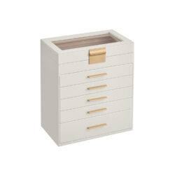 Papuošalų dėžutė 16,3x25,1x29cm., baltos/smėlio spalvos