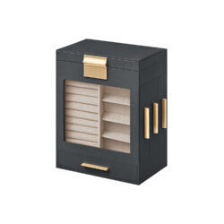 Papuošalų dėžutė 12,9x20x24,7cm., tamsiai pilkos/smėlio spalvos