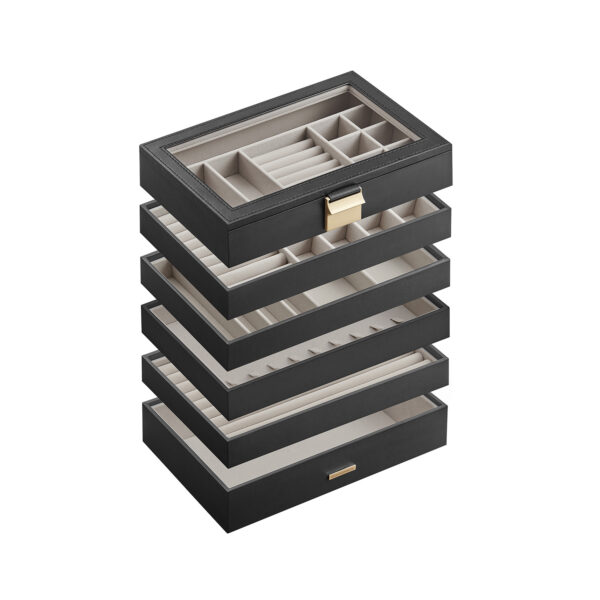 Papuošalų dėžutė 17x28x25,3cm., juodos/smėlio spalvos