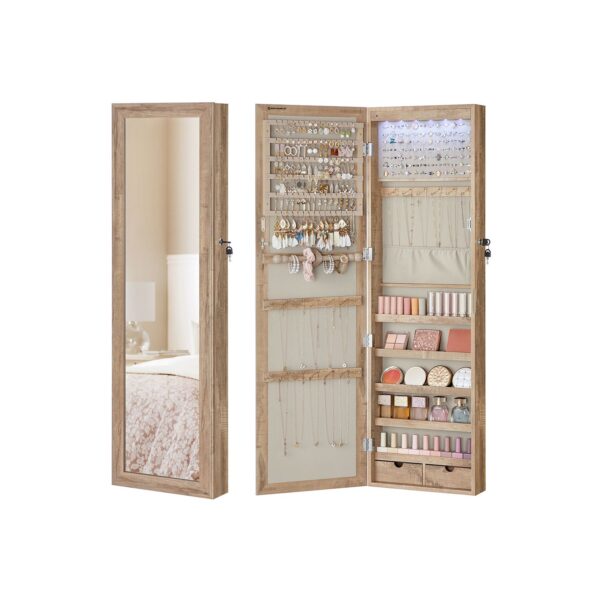 Kosmetinis veidrodis 10x37x120cm., šviesiai rudos/kreminės spalvos