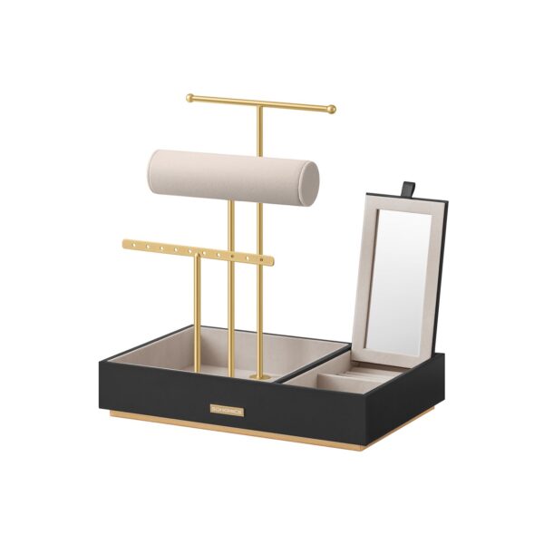 Papuošalų dėžutė 17x27x29cm., juodos/ smėlio spalvos